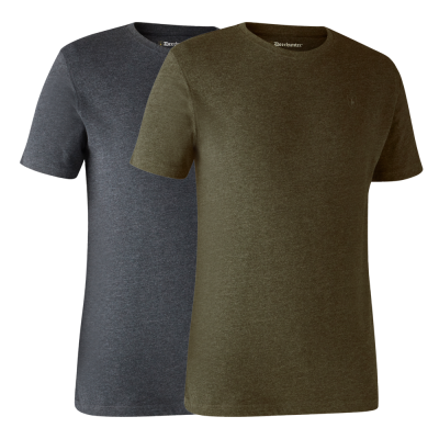 Deerhunter Basic T-Shirt (2 Pack) (3XL) (BROWN LEAF MELANGE) (8394)