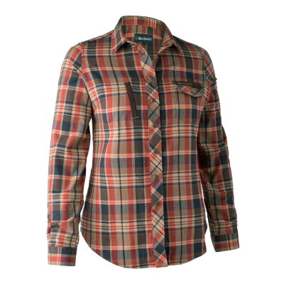 Deerhunter Ladies Athena Shirt (UK 12) (ORANGE CHECK) (8946)