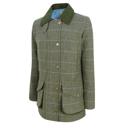Hoggs Of Fife Albany Ladies Lambswool W/P Shooting Coat (Size UK 12) (GREEN) (ALTC/GR/12)
