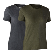 Deerhunter Ladies Basic T-Shirt (2 Pack) (UK 10) (ADVENTURE GREEN MELANGE) (8395)