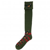 Shuttle Socks Shooting Sock Pheasant (UK 8-12) (GREEN/RED STRIPE)