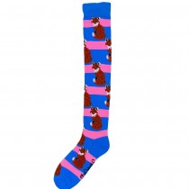 Shuttle Socks Welly Sock Fox (UK 3-7) (PINK/BLUE STRIPE)